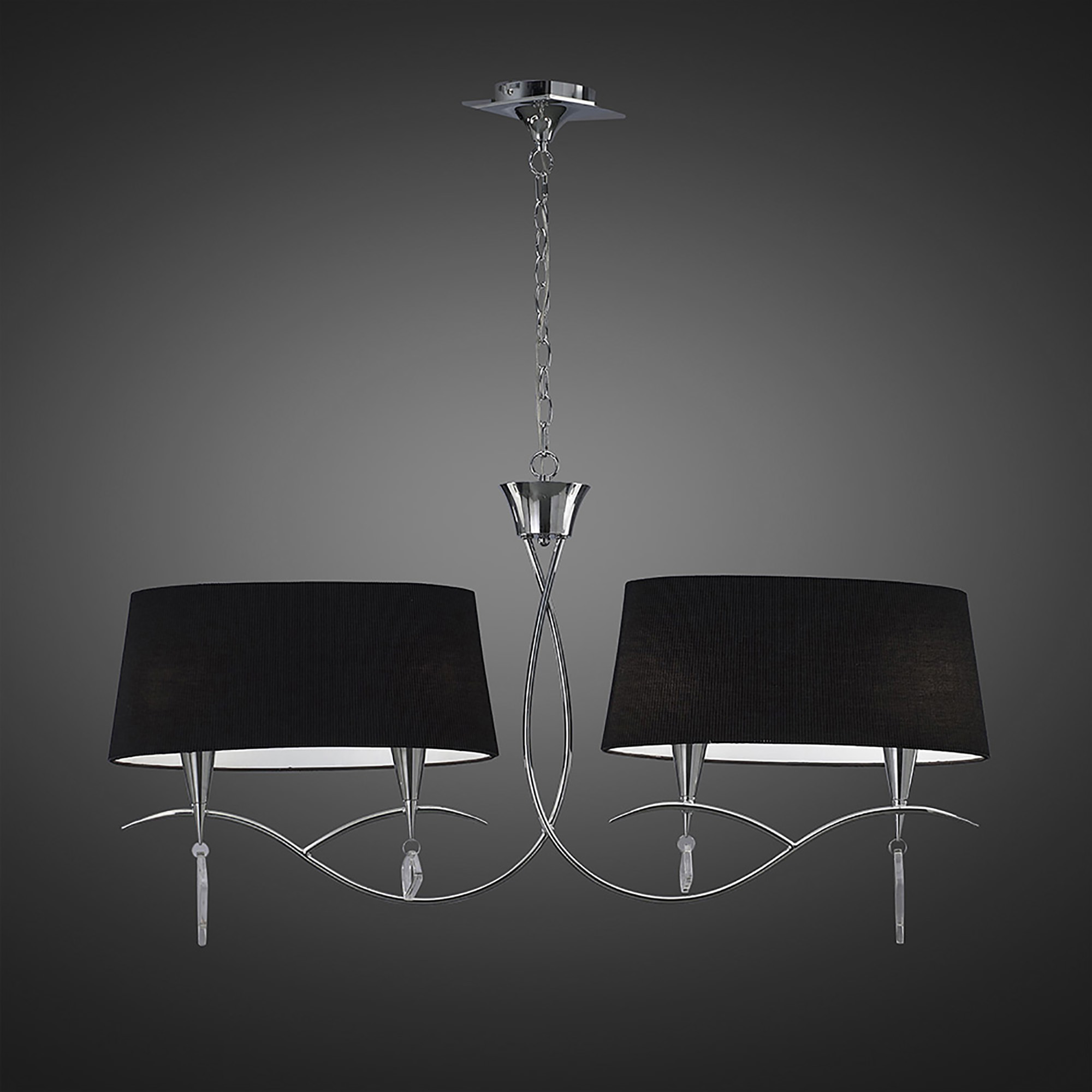 Mara Polished Chrome-Black Ceiling Lights Mantra Multi Arm Fittings